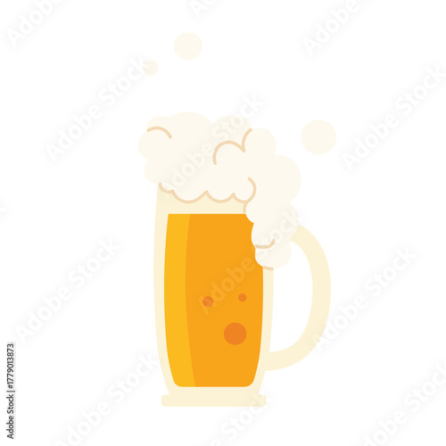 Playful isolated beer mug with foam and face, perfect for Finland themed design vector illustration