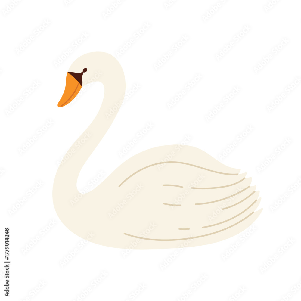 Fototapeta premium Elegant isolated swan symbolizing Finland on a clean white background vector illustration