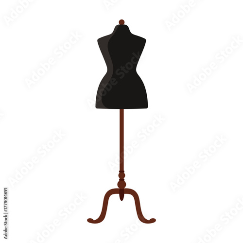 Classic isolated tailor mannequin for dressmaking and fashion design on white background vector illustration