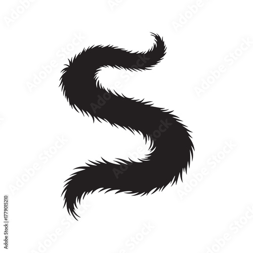 Feather Boa silhouette vector flat illustration design on white background