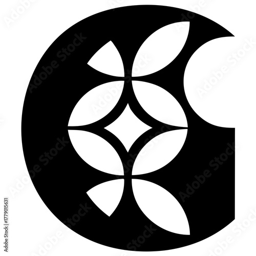 A creative letter G logo in abstract spiral formation