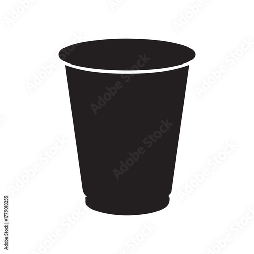 Paper cup silhouette vector flat illustration design on white background