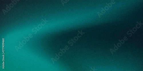 Dark green color gradient grainy background, illuminated spot on black, noise texture effect, wide banner size.