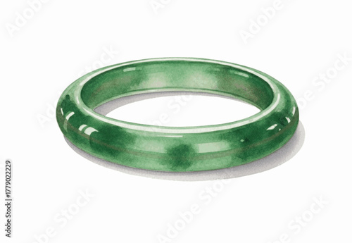 Stone Brush Jade Bangle isolated watercolor vector illustration svg