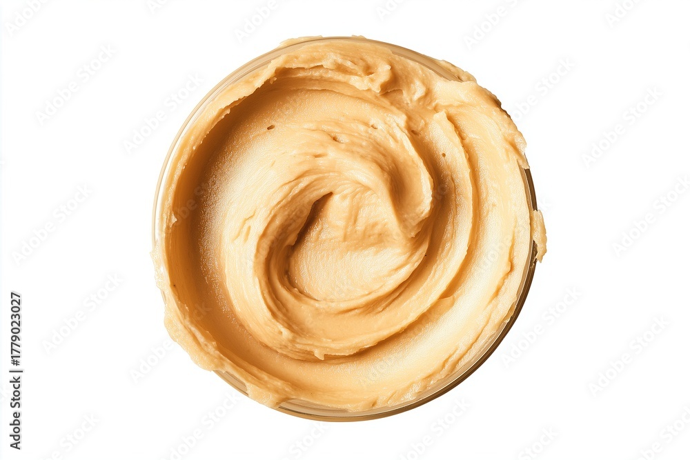 Fototapeta premium Creamy Peanut Butter Jar Top View