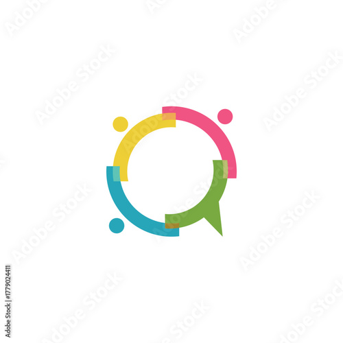 People community bubble chat discussion logo design