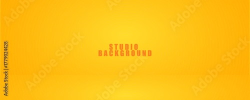 Yellow background abstract with Gradient in empty room studio, Yellow empty room studio gradient used for background.