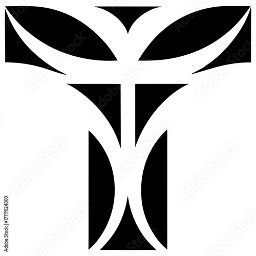 Fototapeta A sleek modern logo designed around the letter T with clean proportions