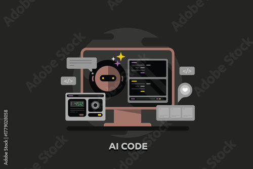 AI assistant automates code generation based on prompt input, accelerating stack development and software engineering.