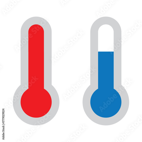 Temperature hot and cold flat icon vector