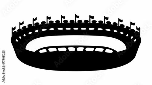 Roaring stadium ready for the big game, fans cheer on their team with spirited flags, a symbol of community, passion, and the thrill of victory