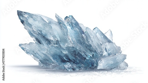 Ice flake shard isolated on white background