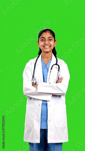 Young Girl Wearing Doctor Costume, Playing Medical Role, Pediatric Dress-Up, Imaginative Kids Concept