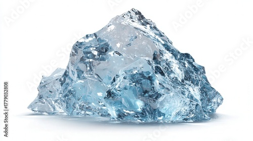 Ice shard isolated on white background