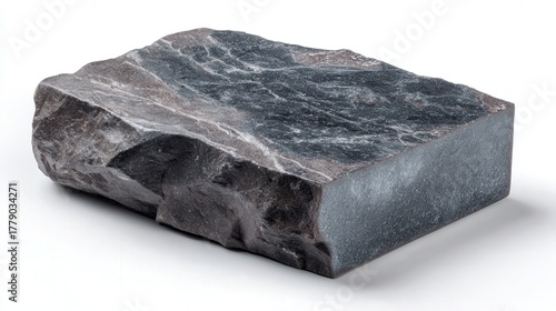 Inkstone slab isolated on white background