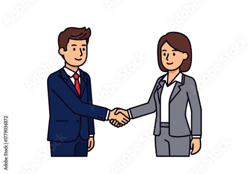 Partnership Agreement: A handshake symbolizes an agreement between two professionals, embodying the essence of collaboration, trust, and shared objectives.