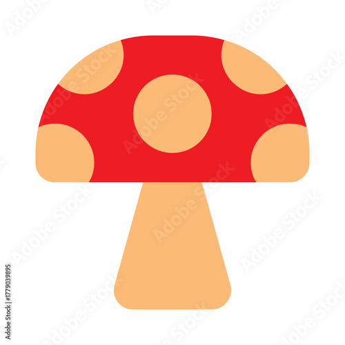 Mushroom plant logo flat icon vector