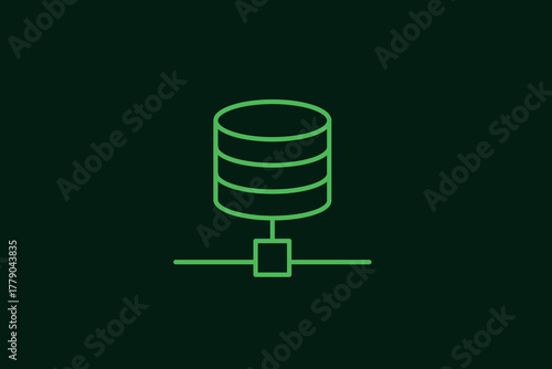 database connection illustration in flat style design. Vector illustration.	
