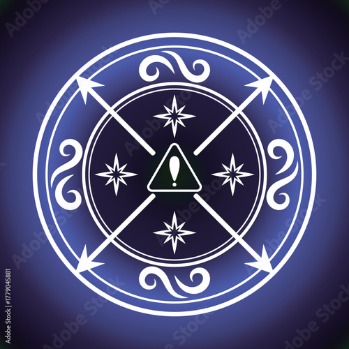 矢印とキラキラのダークな魔法陣　背景あり