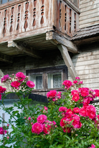 Vorohta Carpathian Mountains Landscape with Historic Viaduct and Traditional Wooden Architecture