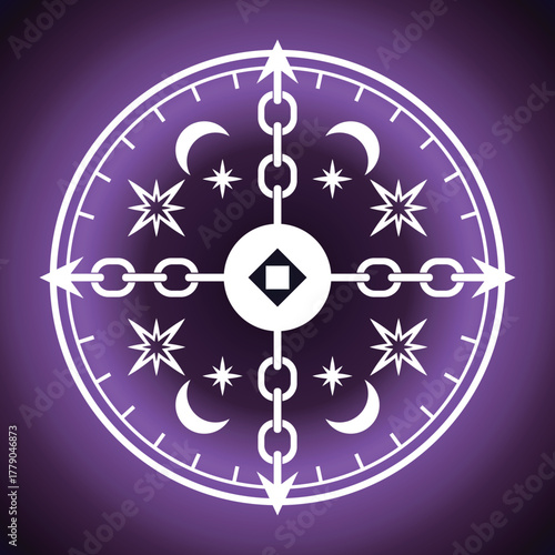 鎖とキラキラのダークな魔法陣　背景あり