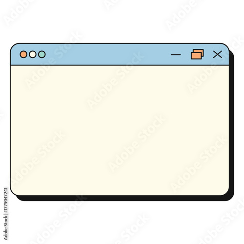 Retro user interface tabs and icons. Computer software screen panels and dialog boxes, retro desktop computer interface with frames.