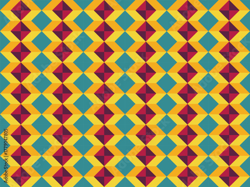 Seamless colorful rhombus geometric pattern vector illustration