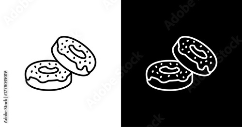 Doughnut  White Icon Set Design