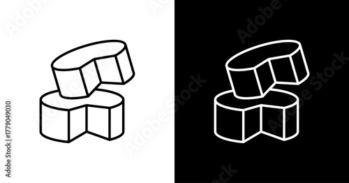 Cheese Wheel  White Icon Set Design