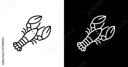 Lobster  White Icon Set Design