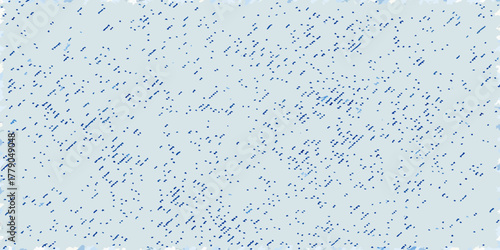 Abstract blue and white textured background with scattered dots and dashes