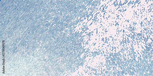 Abstract blue and white textured background with diagonal lines and scattered dots
