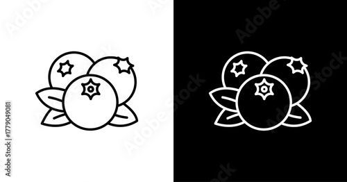 Blueberry  White Icon Set Design