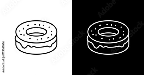 Bagel  White Icon Set Design