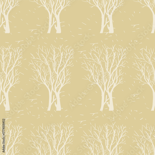 Seamless pattern with tree silhouettes. Vector illustration for your design