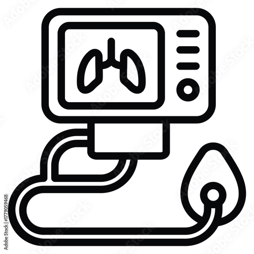 Ventilator Medical Icon Line Vector Illustration