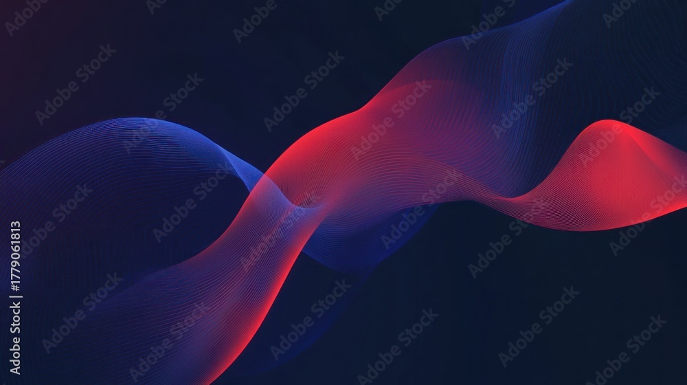Fototapeta premium Abstract Wave Pattern with Dynamic Red and Blue Color Gradient