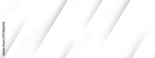 Minimalistic abstract background featuring diagonal white stripes with soft shadows with subtle gradients on a clean white surface. Sense of depth and smooth texture of geometric alignment