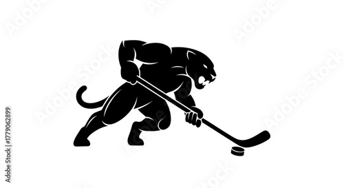 Panther ice hockey mascot logo