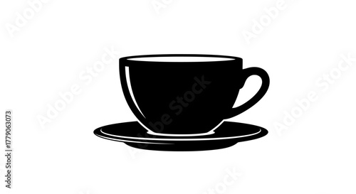 Cup and saucer silhouette icon