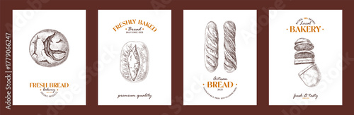 Collection of vintage retro bakery cards