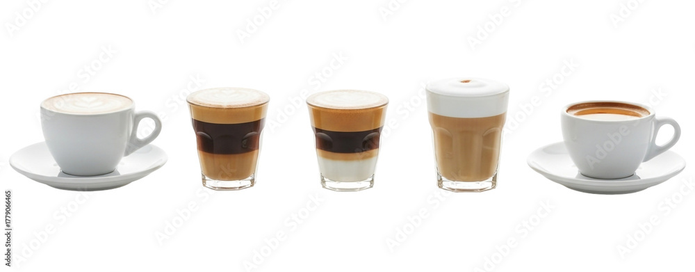 custom made wallpaper toronto digitalSelection of coffee drinks isolated on transparent background