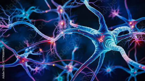 A photorealistic 3D render of neural activity in the human brain