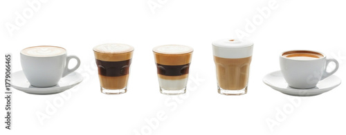 Wallpaper Mural Selection of coffee drinks isolated on transparent background Torontodigital.ca