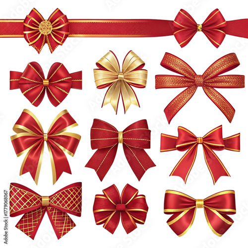 Set of red bows