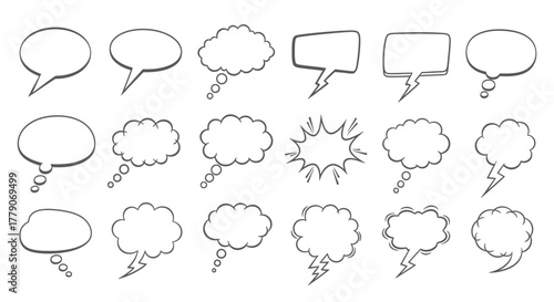 Doodle style speech bubbles vector illustration design, a simple communication concept