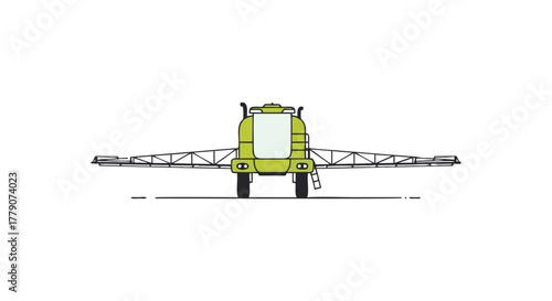 Agricultural Sprayer Illustration - Precision Farming and Crop Protection Technology.