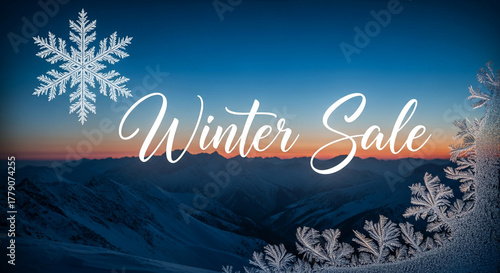 Scenic mountain range with snow cover, with 