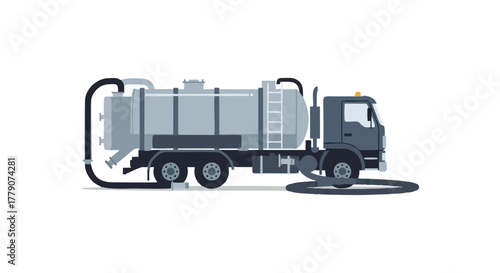 Industrial Sewage Vacuum Truck for Waste Management Services.