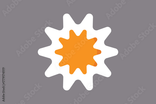 Star shape Poached Egg Fried Vector